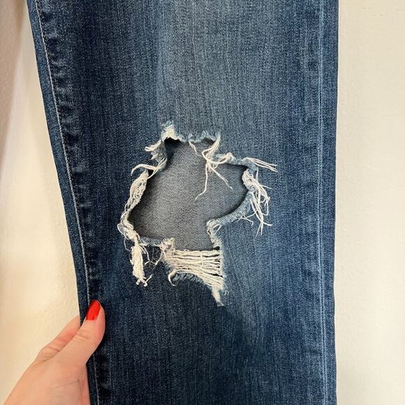 Joe's High Rise Straight Leg Distressed Jeans - Picture 4 of 9